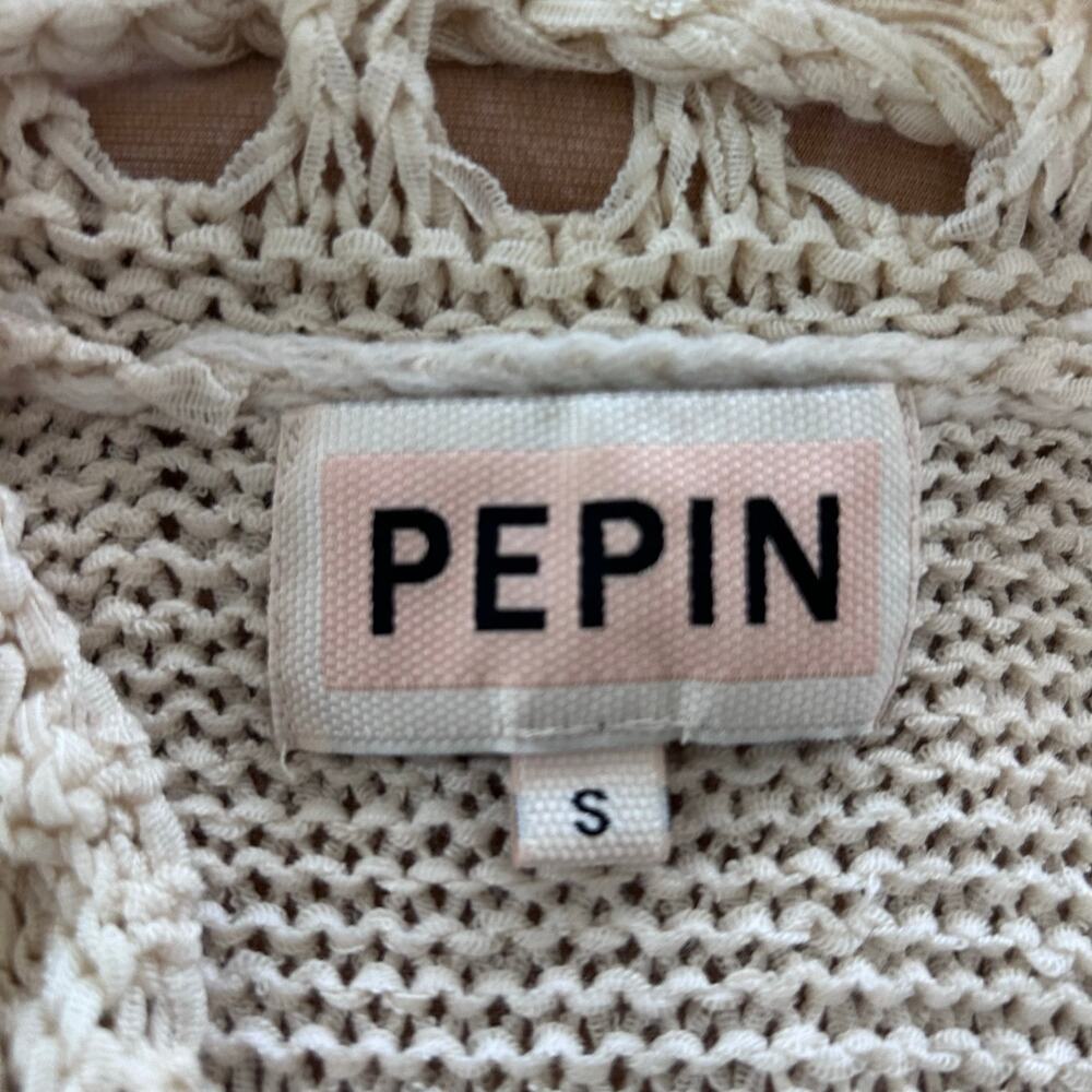 Anthropologie Pepin Crochet Fringe Knit Sweater Boho Cream Women S - Picture 5 of 8